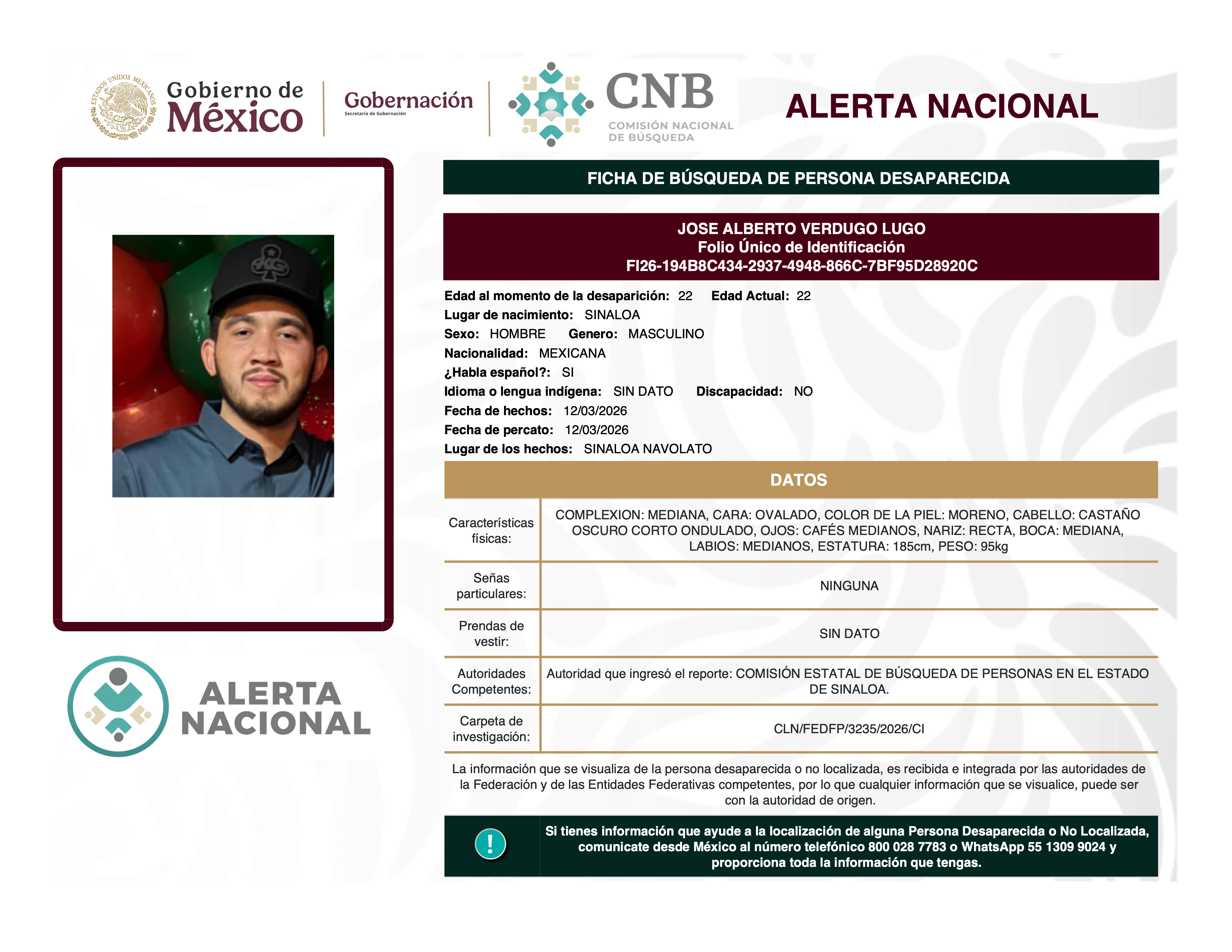 JOSE ALBERTO VERDUGO LUGO